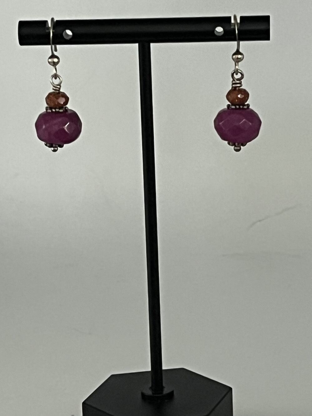 Sterling Silver Purple faceted Earrings